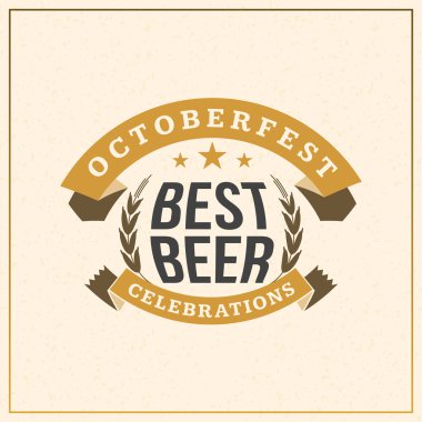 Bira Festivali Octoberfest kutlama. Retro tarzı rozet, etiket,