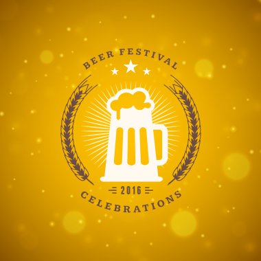 Retro vintage tasarım öğesi için bira rozet, logo, etiket.