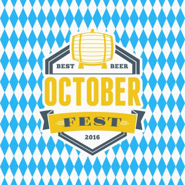 Bira Festivali Octoberfest kutlama. Retro tarzı rozet, etiket,