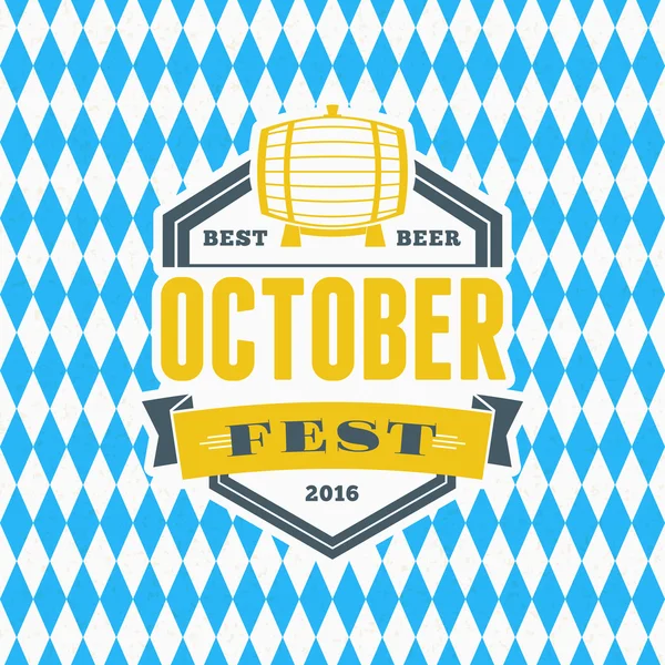 Bierfestival Oktoberfest viering. Retro stijl badge, label, — Stockvector