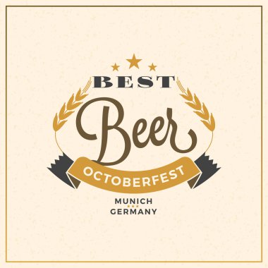 Bira Festivali Octoberfest kutlama. Retro tarzı rozet, etiket,