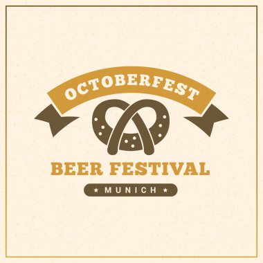 Bira Festivali Octoberfest kutlama. Retro tarzı rozet, etiket,