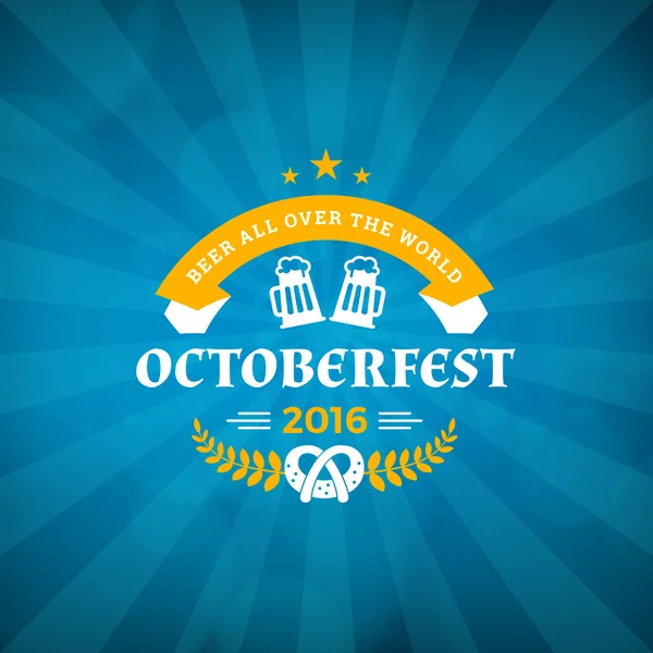 Retro vintage design element for brewery Badge, logotype, label. Octoberfest celebration design. Vector illustration — Stock Vector