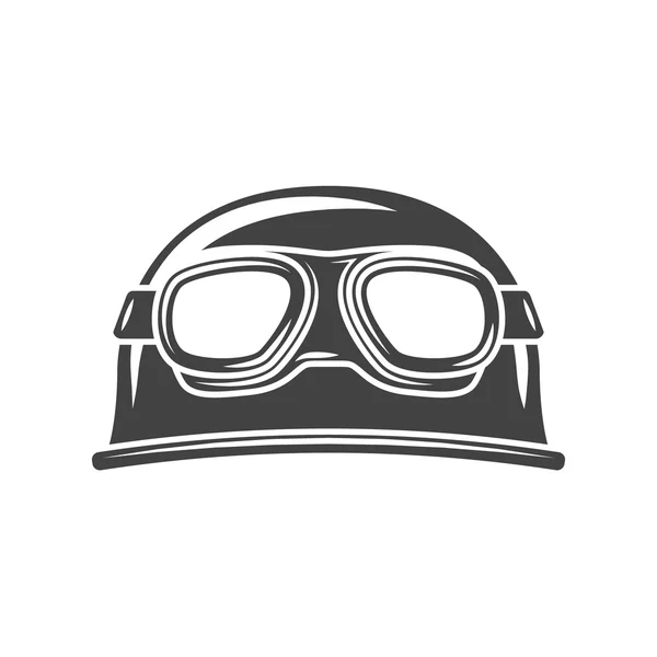 Casco con gafas Icono negro, elemento logo, ilustración vectorial plana aislada sobre fondo blanco . — Archivo Imágenes Vectoriales