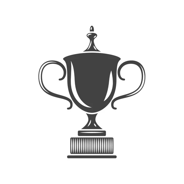 Prize Trophy Cup Black icon, logo element, flat vector illustration isolated on white background. — Stock Vector