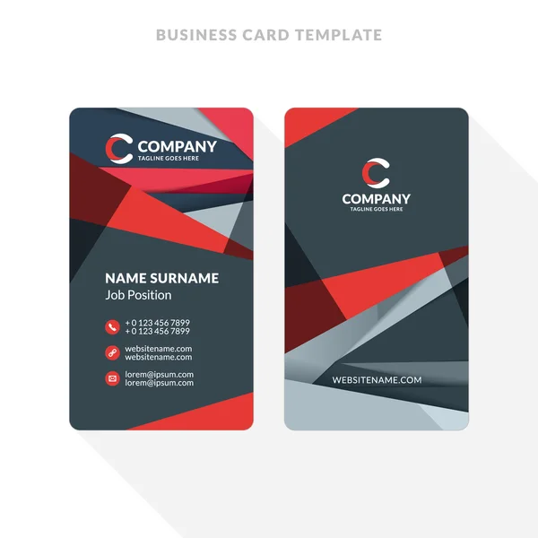 Κάθετη κάρτα Business Double-sided πρότυπο με αφηρημένα φόντο. Εικονογράφηση διάνυσμα. Σχέδιο επιστολόχαρτου — Διανυσματικό Αρχείο