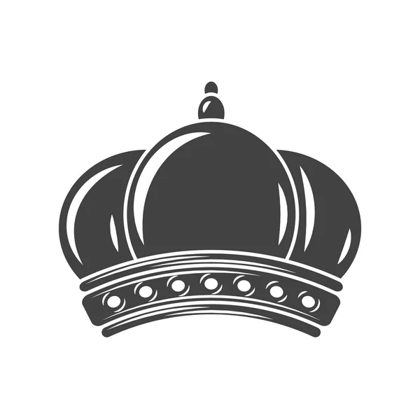 Иконка Crown Black, элемент логотипа, плоская векторная иллюстрация на белом фоне . — стоковый вектор