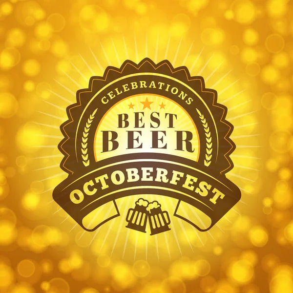 Retro vintage design element for brewery Badge, logotype, label. Octoberfest celebration design. Vector illustration — Stock Vector