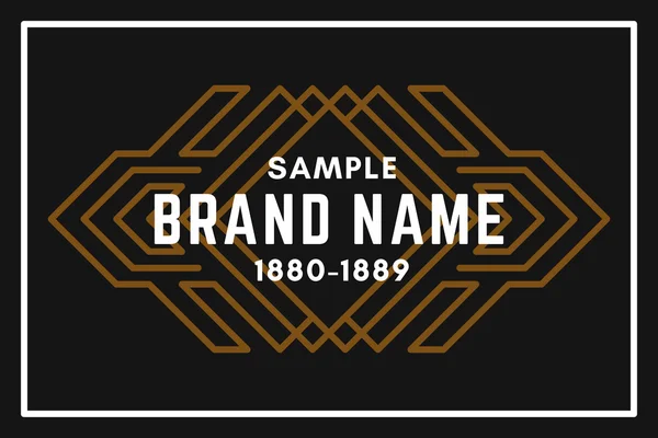Art Decorative Geometric Old Fashioned Logo, Label. Ilustração vetorial plana —  Vetores de Stock
