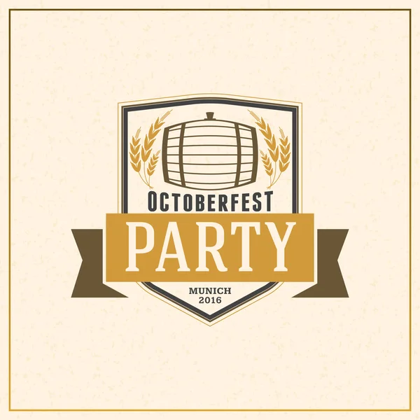 Beer festival Octoberfest celebration. Retro style badge, label, emblem. Vector illustration. Beer label template — Stock Vector