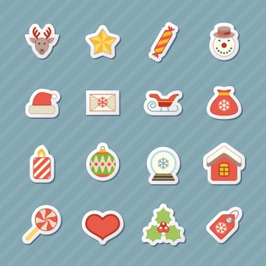 düz Noel simgeler web uygulamaları için