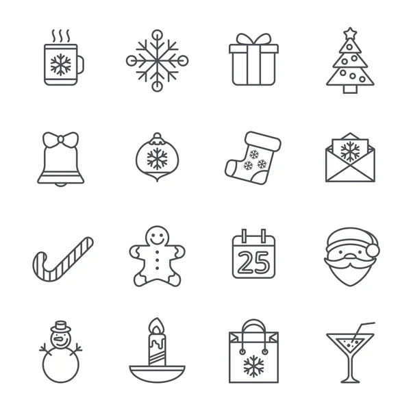 Iconos de Navidad de línea para web y aplicaciones — Archivo Imágenes Vectoriales
