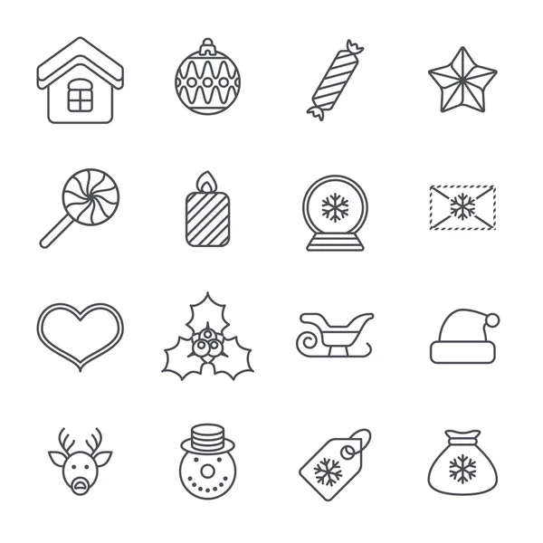 Lijn Kerst iconen voor web- en toepassingen — Stockvector