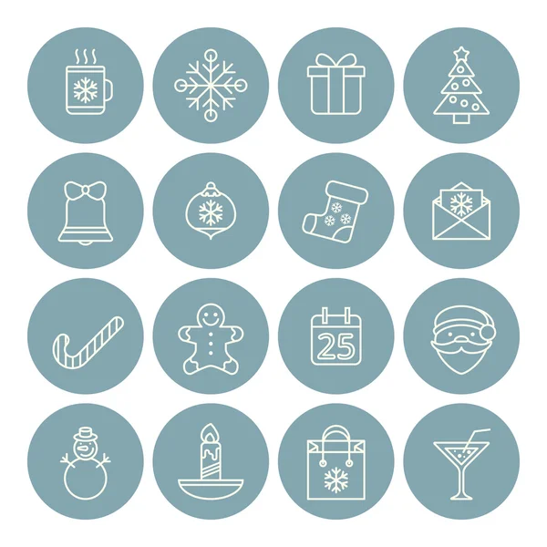 Linka vánoční ikony pro web a aplikace — Stockový vektor