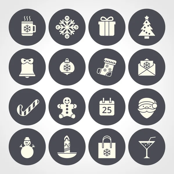 Iconos de Navidad planos para web y aplicaciones — Vector de stock