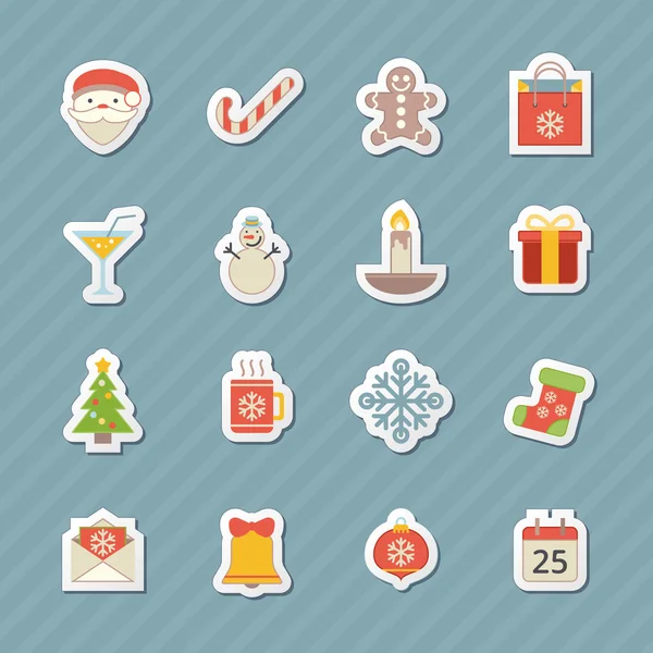 Platte Kerst iconen voor web- en toepassingen — Stockvector