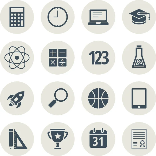 School en onderwijs platte ontwerp icons set — Stockvector