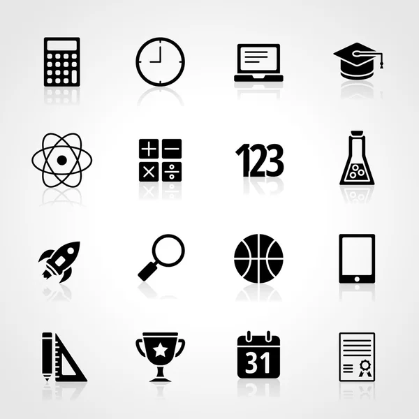School and education flat design icons set — Stock Vector