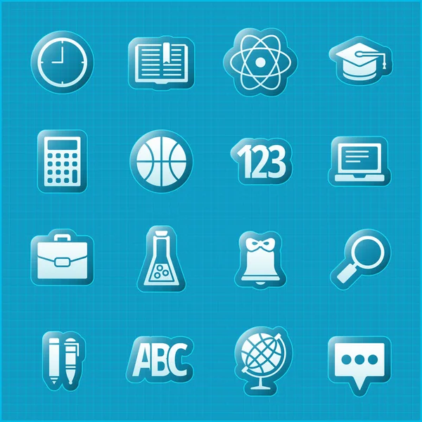 School en onderwijs platte ontwerp icons set — Stockvector