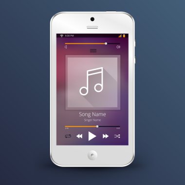 müzik çalar uygulaması ile vektör akıllı telefon