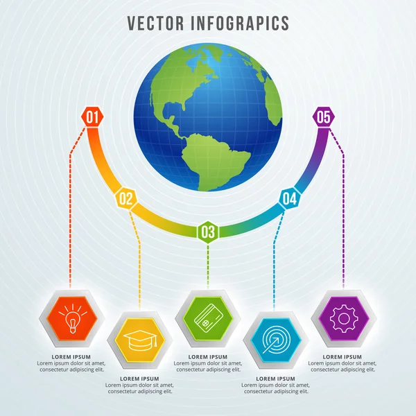 Diseño de infografía abstracta vectorial. plantilla de diseño de flujo de trabajo — Archivo Imágenes Vectoriales