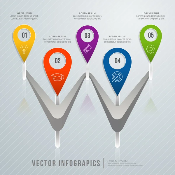 Vektor abstrak desain infografis. Templat tata letak workkflow - Stok Vektor