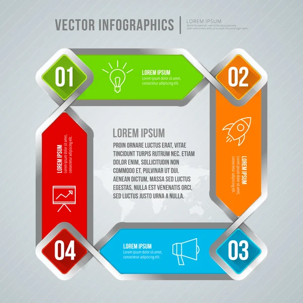 Diseño de infografía abstracta vectorial. plantilla de diseño de flujo de trabajo — Archivo Imágenes Vectoriales