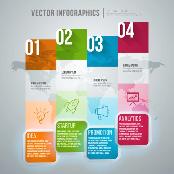 Diseño de infografía abstracta vectorial. plantilla de diseño de flujo de trabajo — Vector de stock