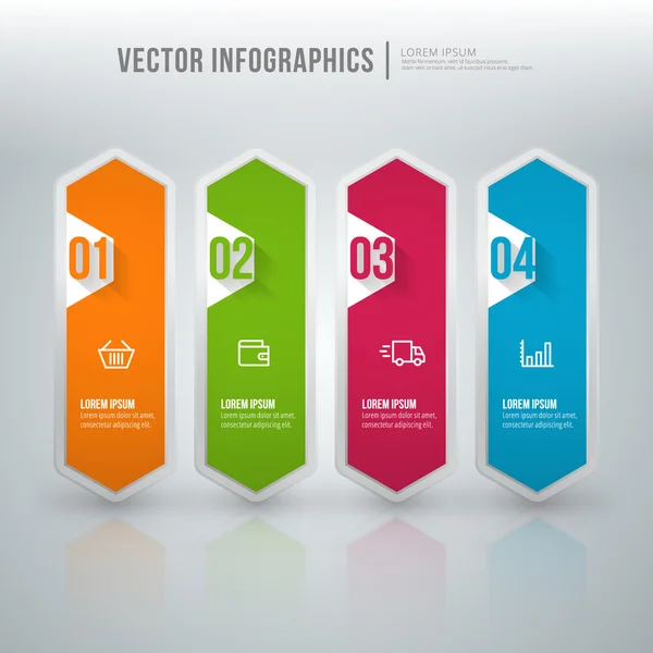 Design infográfico abstrato vetorial. Modelo de layout do fluxo de trabalho — Vetor de Stock