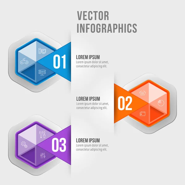 Diseño de infografía abstracta vectorial. plantilla de diseño de flujo de trabajo — Vector de stock