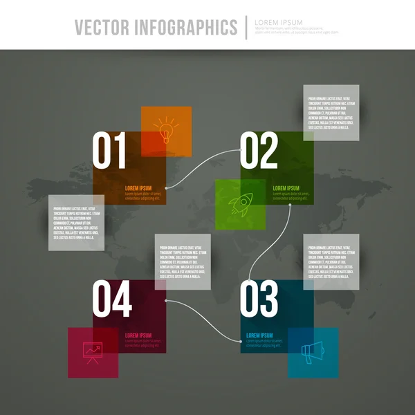 Diseño de infografía abstracta vectorial. plantilla de diseño de flujo de trabajo — Archivo Imágenes Vectoriales