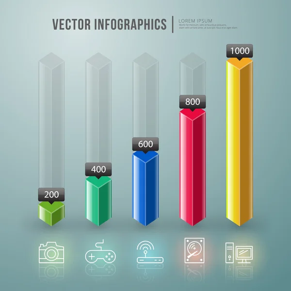 벡터 추상 infographic 디자인입니다. 워크플로 사이트 서식 파일 — 스톡 벡터