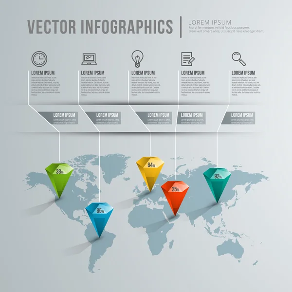 Conception infographique vectorielle abstraite. Modèle de mise en page de flux de travail — Image vectorielle