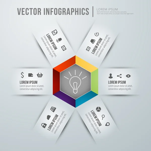 Vektor abstraktes Infografik-Design. Vorlage für Workflow-Layout — Stockvektor