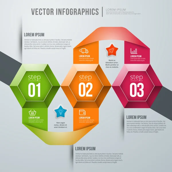 벡터 추상 infographic 디자인입니다. 워크플로 사이트 서식 파일 — 스톡 벡터