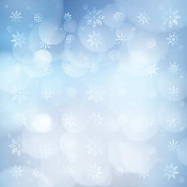 Noel kar taneleri ve ışıklar arka plan. vektör resim