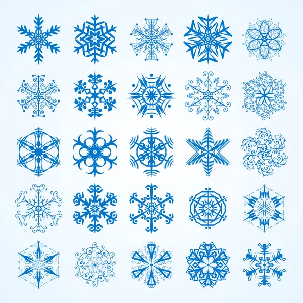 Vektorové sada snowflakes.decorative vločka zimní set — Stockový vektor