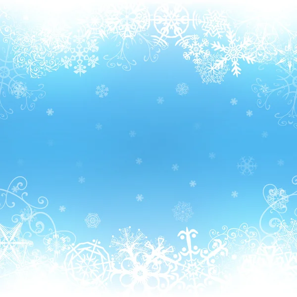 Рождественский фон со снежинками и огнями. Векторное изображение — стоковый вектор