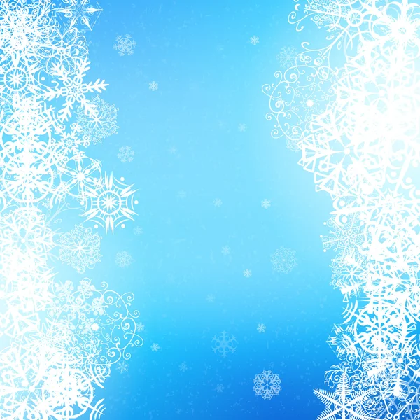 Kerstmis achtergrond met sneeuwvlokken en verlichting. vector afbeelding — Stockvector