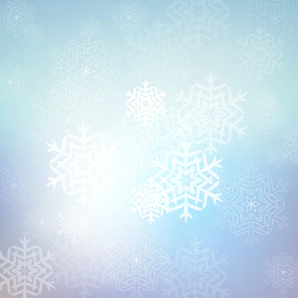 Fundo de Natal com flocos de neve e luzes. Imagem vetorial — Vetor de Stock