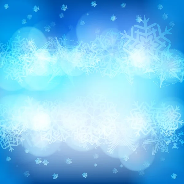 Vánoční pozadí s sněhové vločky a světla. vektorový obrázek — Stockový vektor