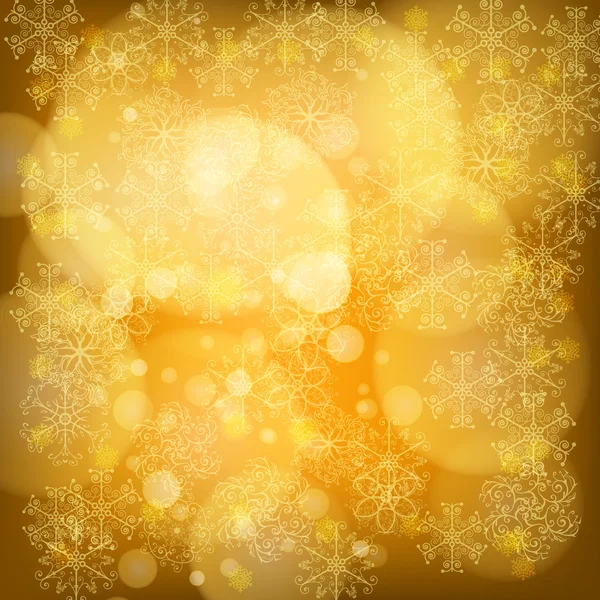 Fond de Noël avec flocons de neige et lumières. Image vectorielle — Image vectorielle