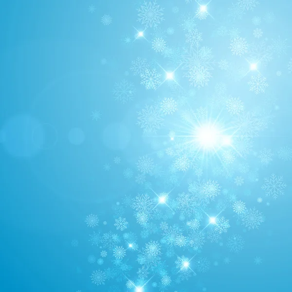 Christmas background with snowflakes and lights. Vector image — Stock Vector