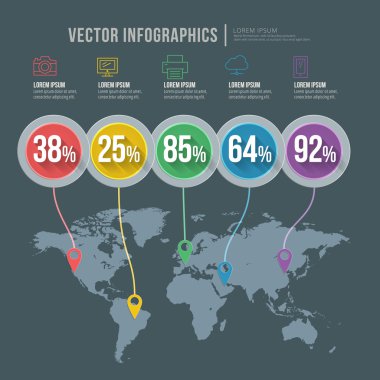 vektör soyut Infographic düz tasarımı. iş akışı düzeni şablonu