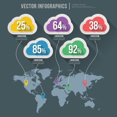 vektör soyut Infographic düz tasarımı. iş akışı düzeni şablonu