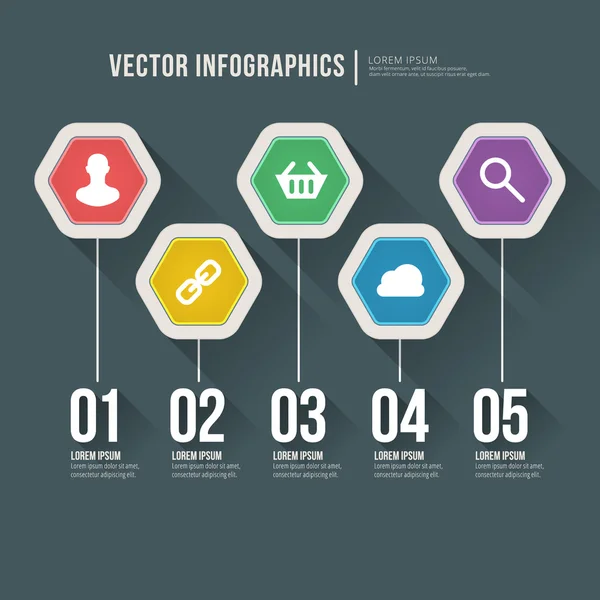 Vektor abstrakt infographic platt design. arbetsflödesmallen layout — Stock vektor