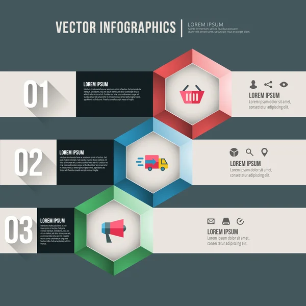 Vector design plano infográfico abstrato. Modelo de layout do fluxo de trabalho — Vetor de Stock