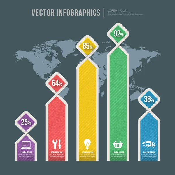 Vektorový infographic abstraktní plochý design. Šablona rozložení pracovního postupu — Stockový vektor