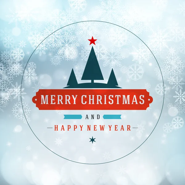 Feliz mensaje de Navidad y fondo claro con copos de nieve. Ilustración vectorial Eps 10 . — Vector de stock