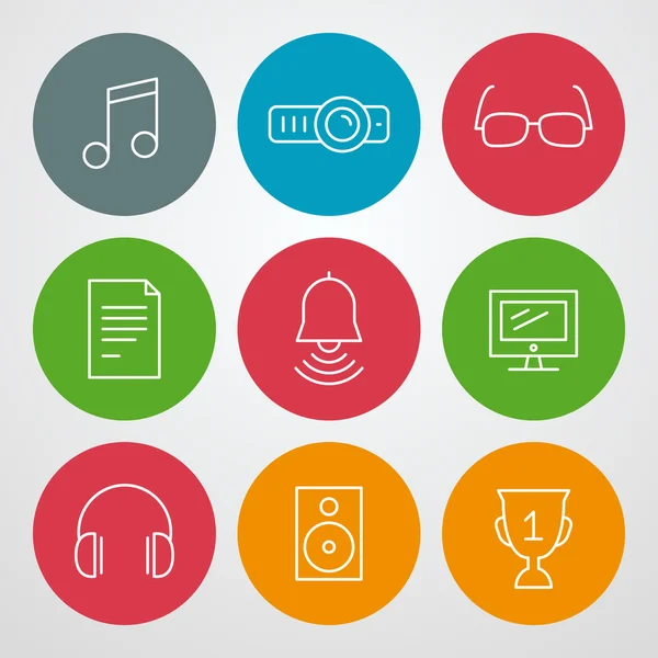 Vector line icons set. For web site design and mobile apps — Stock Vector